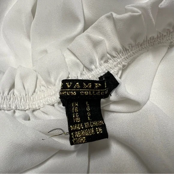 White Ruffled Off-the-Shoulder Crop Top - Picture 3 of 4